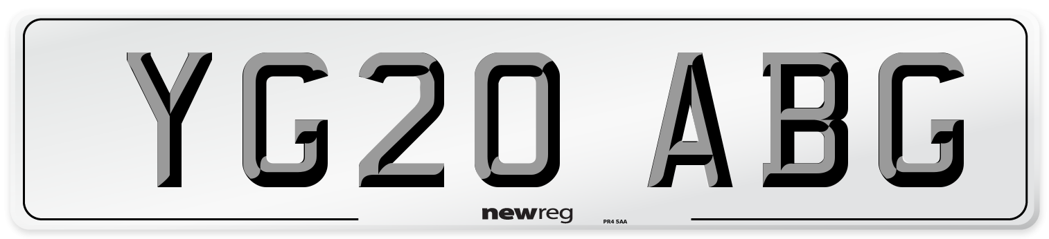 YG20 ABG Number Plate from New Reg